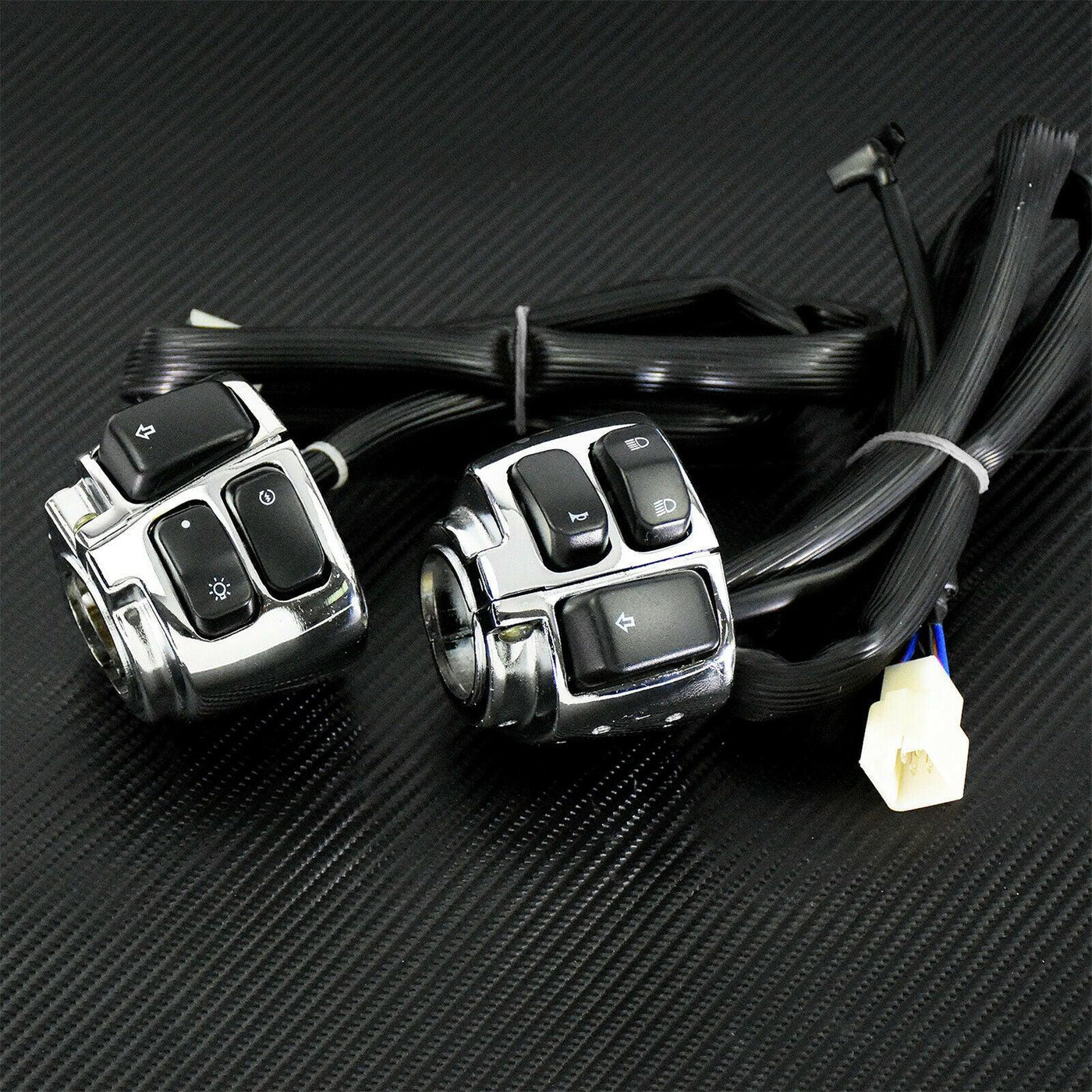 Chrome 1" Handlebar Control Switches+ Wiring Harness Fit For Harley Sportster - Moto Life Products