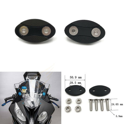 Mirror Block Off Plates Mirror Cover Caps for BMW S1000RR 2013-2018 Black - Moto Life Products