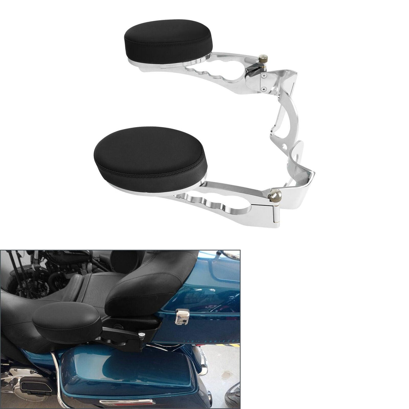 Passenger Armrest Adjustable Fit For Harley Touring Street Road Glide 2014-2022 - Moto Life Products