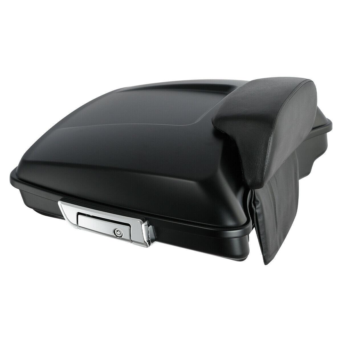 Matte Black Razor Pack Trunk w/ Backrest For Harley Tour Pak Touring 2014-22 19 - Moto Life Products