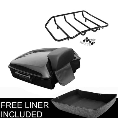 Chopped Trunk Backrest Top Rack Fit For Harley Tour Pak Road King 2014-2022 - Moto Life Products