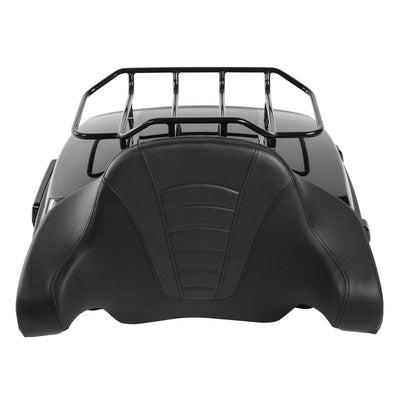 Black Chopped Trunk Backrest Luggage Rack Fit For Harley Tour Pak Touring 14-21 - Moto Life Products