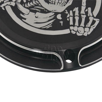 Black Skull Derby Timing Timer Cover For Harley Dyna Street Bob Road Glide FLHR - Moto Life Products
