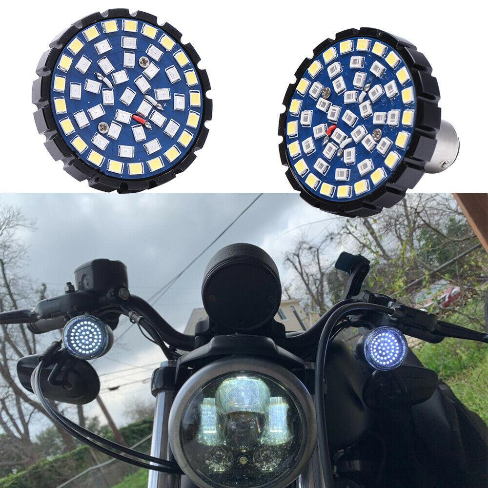 For Harley Davidson Motorcycle Front LED Turn Signals Blinker Lights 1157 Bullet - Moto Life Products