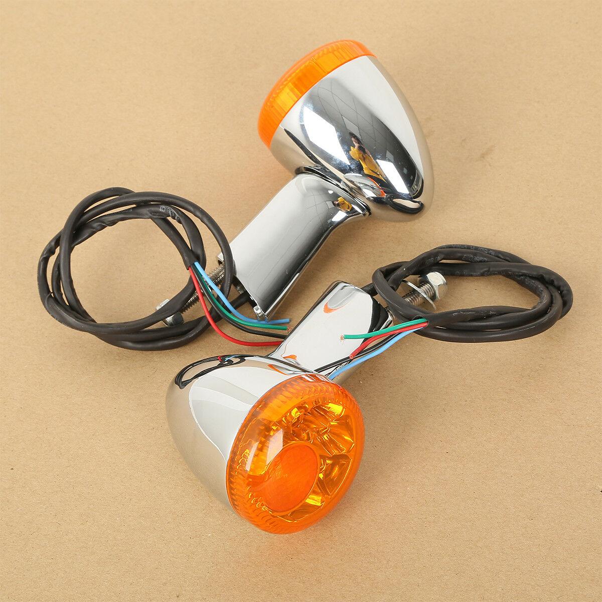 Orange Rear Turn Signals LED Amber Light For Harley Sportster 883 XL1200 1992-22 - Moto Life Products