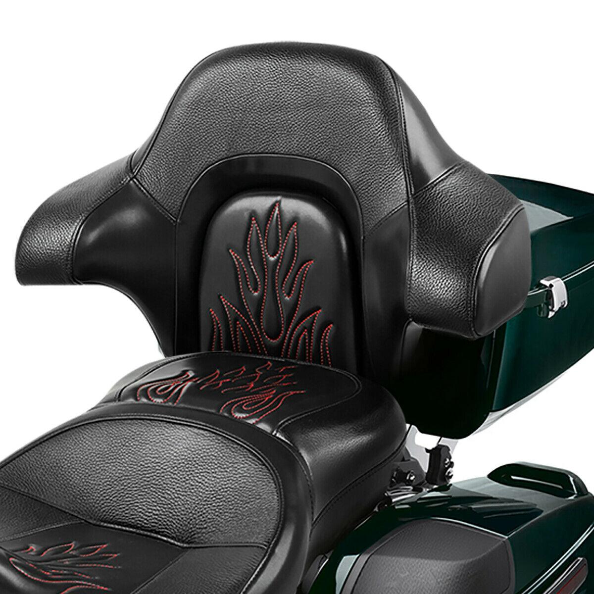Black Passenger King Backrest Pad Fit For Harley CVO Touring Road Glide 2014-Up - Moto Life Products