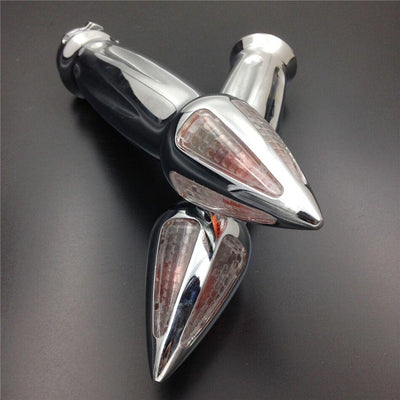 chromed Hand Grips Turn Signals For Harley Davidson Customs Dyna Softai 7/8 inch - Moto Life Products