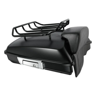 Matte Black Razor Pack Trunk Pad Top Rack Fit For Harley Tour Pak Touring 14-21 - Moto Life Products