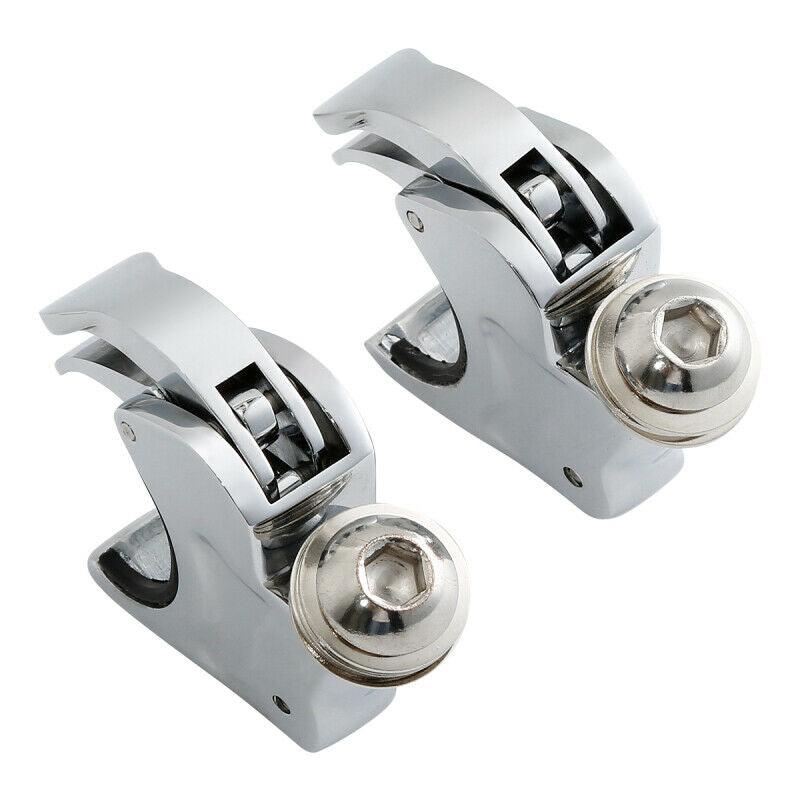 2X Chrome 39mm Forks Quick Release Windshield Clamps For Harley Dyna Sportster - Moto Life Products