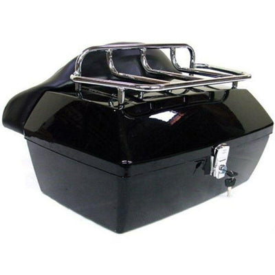 Black Tour Trunk Pack For Harley Softail Dyna Electra Glide Road King Touring - Moto Life Products
