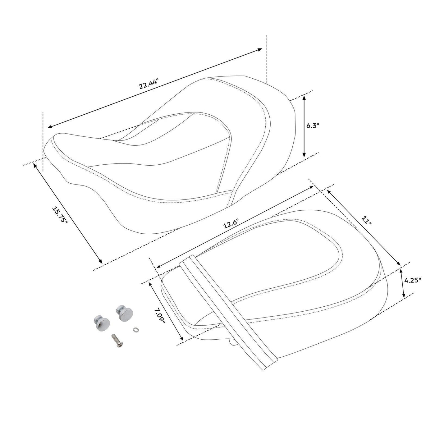 Driver Passenger Seat Fit For Harley Touring CVO Street Road Glide 2009-2021 - Moto Life Products