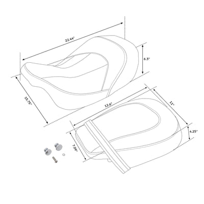 Driver Passenger Seat Fit For Harley Touring CVO Street Road Glide 2009-2021 - Moto Life Products