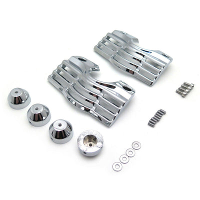 1Pair Chrome Finned Slotted Head Bolt Spark Plug Covers For Harley Touring USA - Moto Life Products
