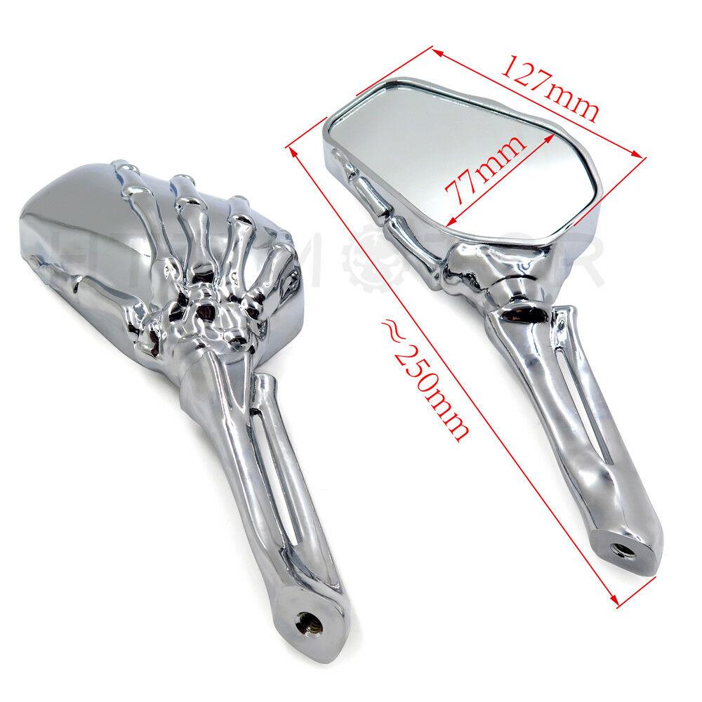 Motorcycle Chrome Skull Skeleton Hand Side Rearview Mirrors For Harley Davidson - Moto Life Products