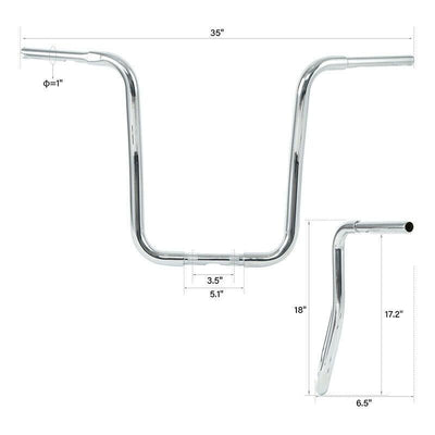 12''/14''/16"/18'' Ape Hanger 1 1/4" Handlebar Fit For Harley Touring Sportster - Moto Life Products