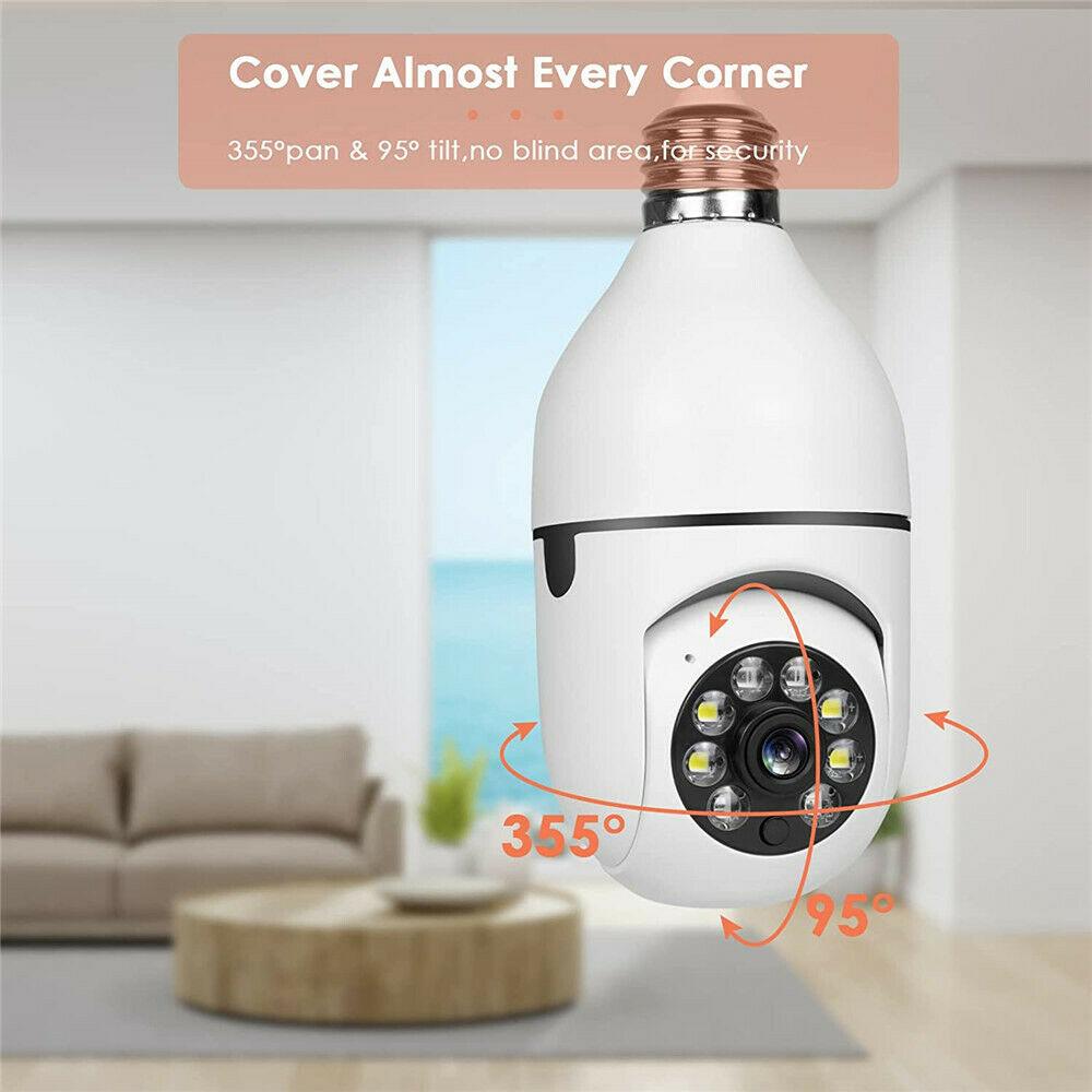 360° 1080P IP E27 Light Bulb Camera Wi-Fi IR Night Smart Home Wireless Security - Moto Life Products