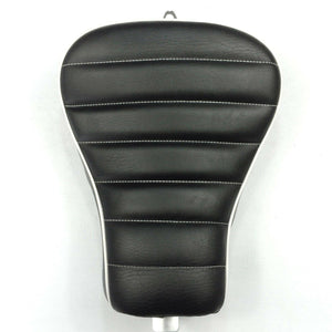 Black Custom Front Solo Driver Cross Stripe Leather Seat For Harley XL1200X X48 - Moto Life Products