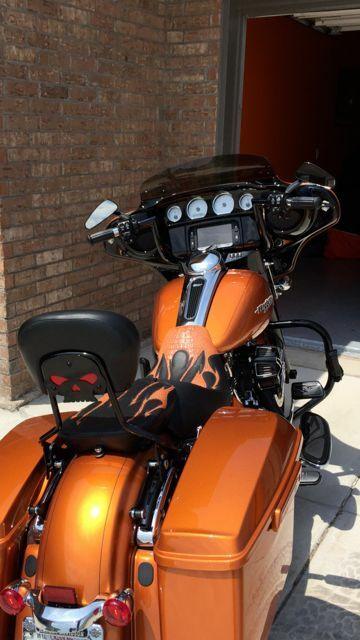 Harley Gloss Black skull backrest mounting plate touring Road King Street Glide - Moto Life Products