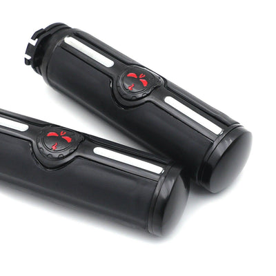 Black Skull 1" 25mm Hand grips For Harley Davidson Customs Dyna Softail Touring - Moto Life Products