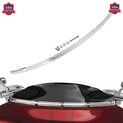 Chrome Fairing Windshield Windscreen Trim Fit For Harley Touring Glide 2014-up - Moto Life Products
