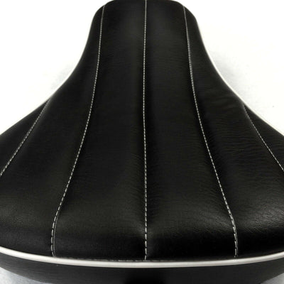 Black Front Driver Vertical Stripes Style Leather Seat For 10-15 Harley XL1200X - Moto Life Products