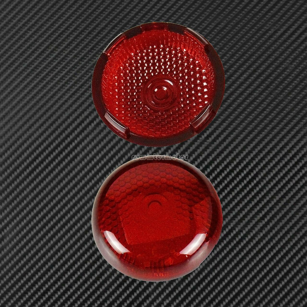 2x Red Bullet Turn Signals Light Lens Cover Fit For Harley Dyna Softail Touring - Moto Life Products