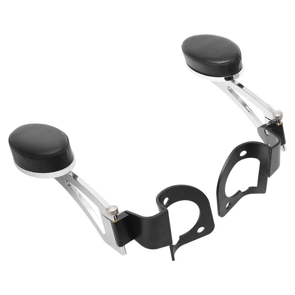 Chrome Rear Passenger Armrests For Harley Touring Electra Glide Tri Glide 14-21 - Moto Life Products