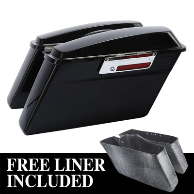 Hard Saddle bags Trunk w/ Lid Latch Key For Harley Touring Road King 1994-2013 - Moto Life Products