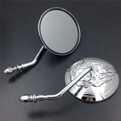 Round Rear Side View Mirrors For Harley CVO Dyna Heritage Softail Sportster CD - Moto Life Products
