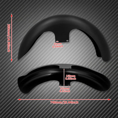 Matte Black 23" Wrap Front Fender Fit For Harley Touring Electra Street Glides - Moto Life Products