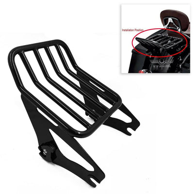 Gloss Black Detachable Two Up Luggage Rack For 2009-2019 Harley Touring FLHR FLH - Moto Life Products