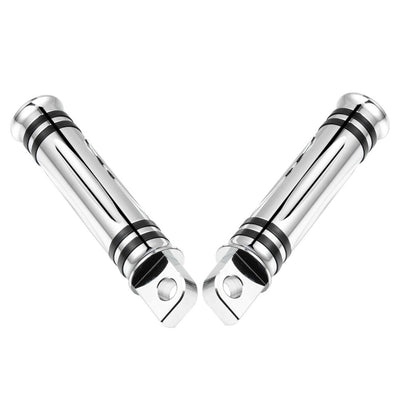 Chrome Foot Pegs Passenger Footrest Rear Fit for Harley Touring Road King Glide - Moto Life Products