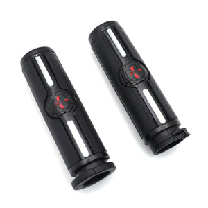 Black Skull 1" 25mm Hand grips For Harley Davidson Customs Dyna Softail Touring - Moto Life Products