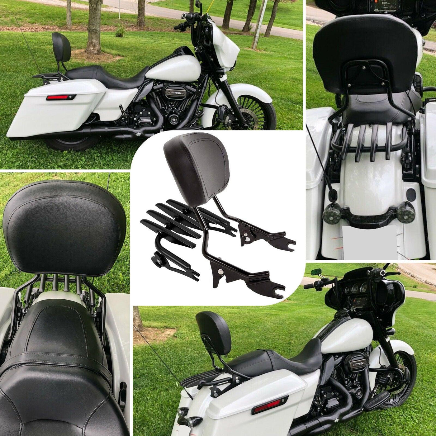 Detachable Backrest Sissy Bar w/ Stealth Luggage Rack For Harley 09-21 Road King - Moto Life Products