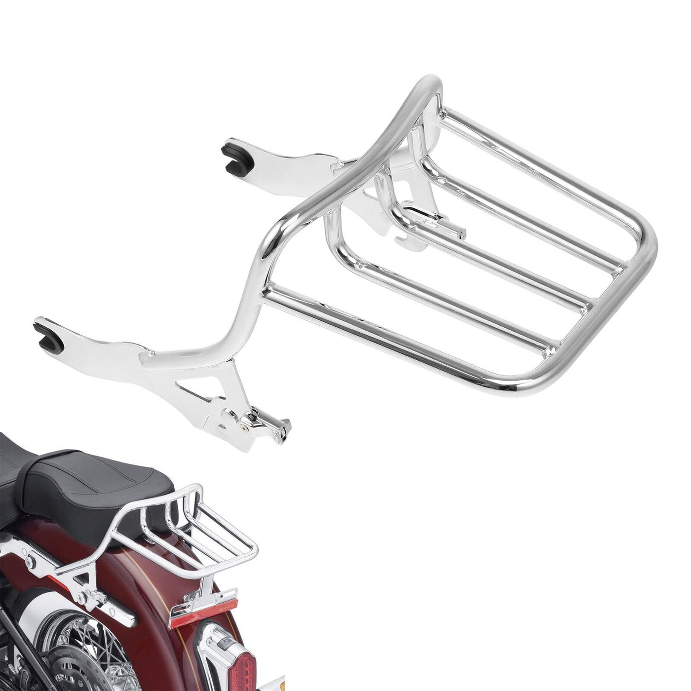 Detachable 2-up Luggage Rack Fit For Harley Deluxe Softail Slim 2018-2021 - Moto Life Products