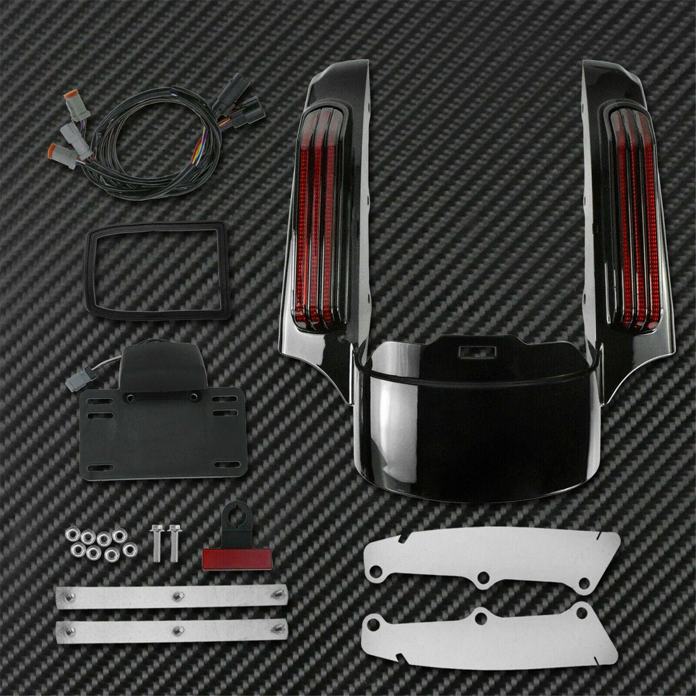 Rear Fender Extension LED Light+Saddlebag Tail Light Fit For Touring 2014-up - Moto Life Products