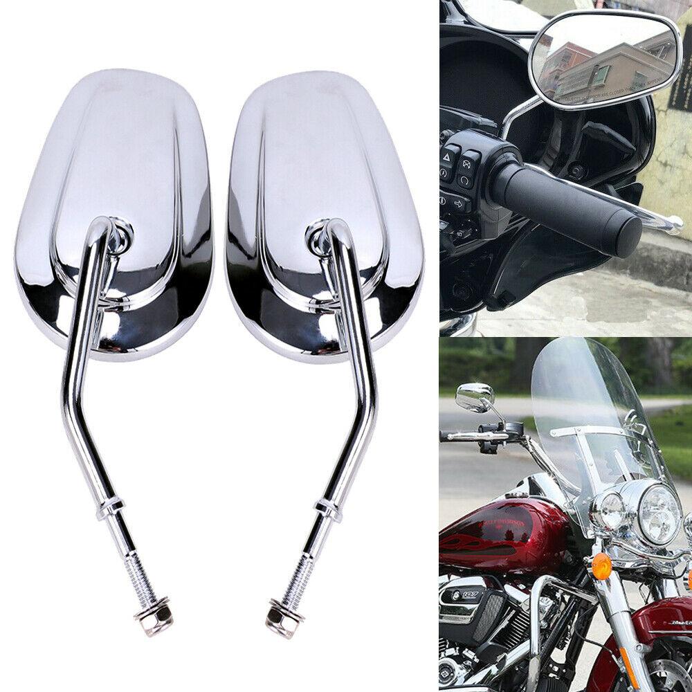 Chrome Rear View Side Mirrors For Harley Touring Road King Street Electra Glide - Moto Life Products