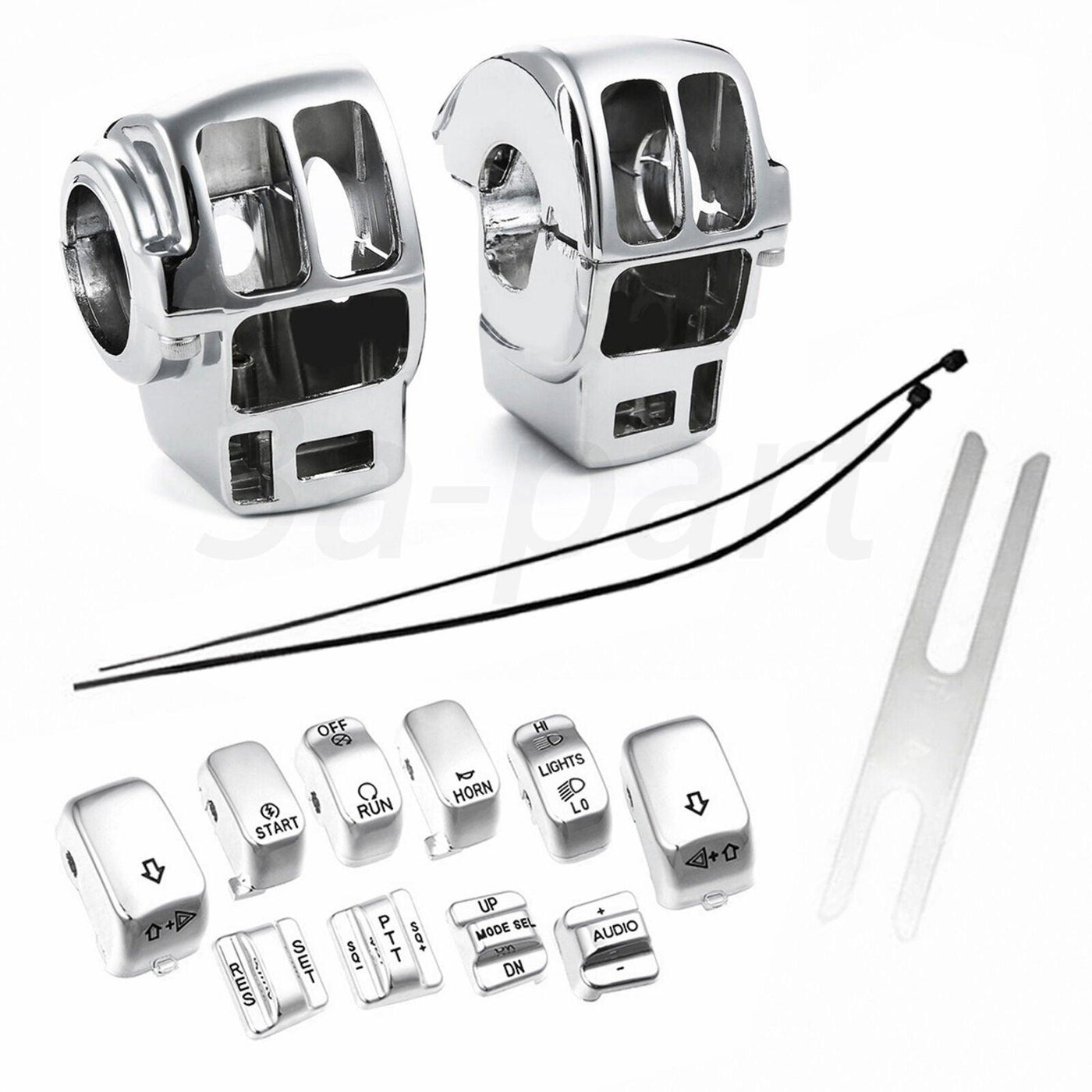 Chrome Switch Housing Cover 10Pcs Caps Fit For Harley Electra Glide Street Gilde - Moto Life Products