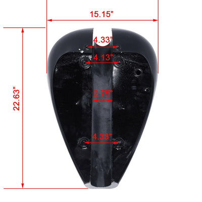 Black 4.7gal. Stretched 4.7 Gallon Gas Fuel Tank Fit For Harley Bobber Choppers - Moto Life Products