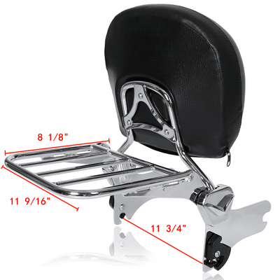 Detachable Sissy Bar Backrest W/ Luggage Rack For 97-08 Harley Road King Electra - Moto Life Products