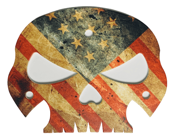 Rustic American Flag Skull Backrest Mounting Plate for Harley Davidson Touring - Moto Life Products