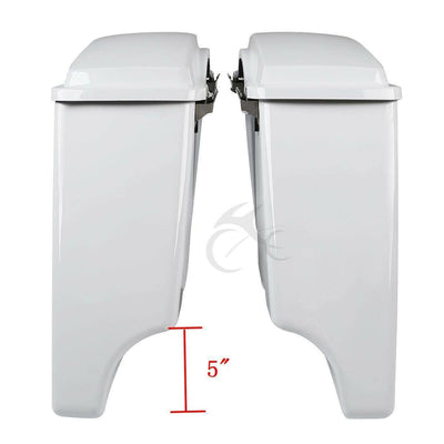 5" Stretched Extended Hard Saddlebags w/ Lids Fit For Harley Touring 1993-2013 - Moto Life Products