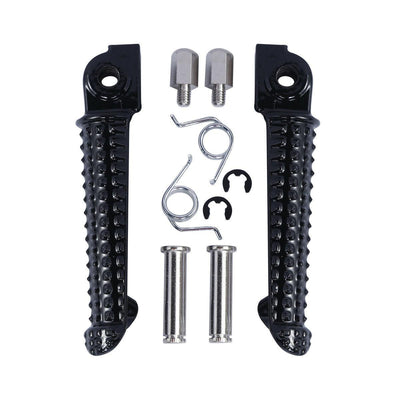 Black Front Footpegs Footrests Fit For Yamaha YZF R6 99-17 R6S 03-08 R1 98-14 13 - Moto Life Products