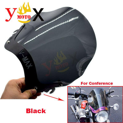 Black Windscreen Windshield W/ Bracket Screws For Yamaha VMAX1200 V-MAX1200 VMAX - Moto Life Products