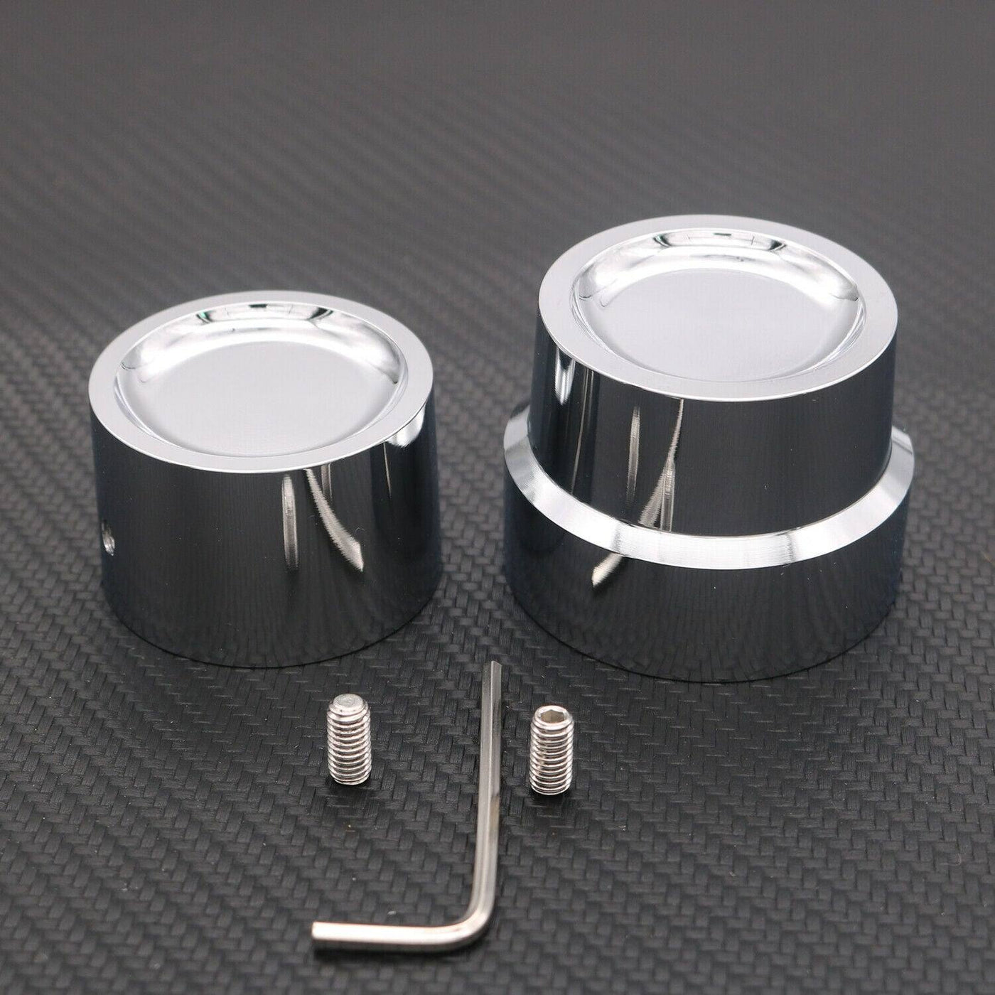 Chrome Front+Rear Axle Cap Nut Covers For Harley Dyna Softail Sportster Touring - Moto Life Products