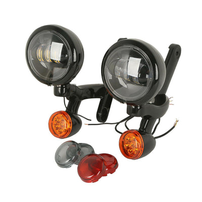 4.5" Auxiliary LED Spot Fog Light Turn Signal Fit For Harley Touring 1994-2013 - Moto Life Products