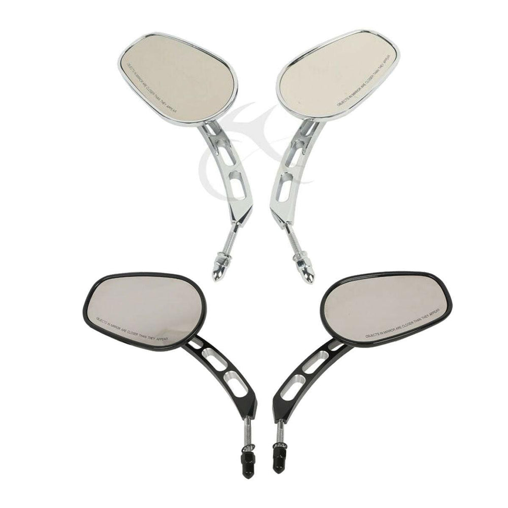 WTZMOTO Motorcycle Mirror M8 Chrome Rear View Mirror for Harley Davidson, Compatible with Sportster Iron 883, Street Glide, Low Rider, Roadster, Softail, Dyna, Road King. (Chrome Silver