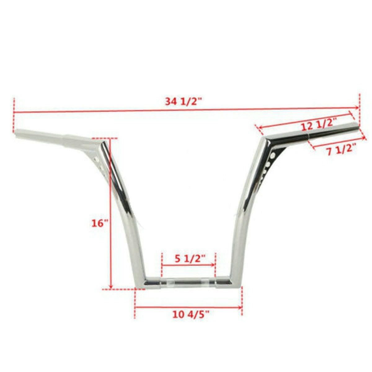 1 1/4" Fat 14" 16'' 18'' Rise Chrome Handlebar For Harley Softail Sportster FXST - Moto Life Products