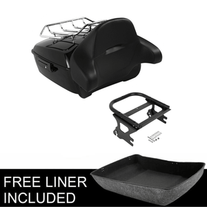 King Pack Trunk Black Mount Rack Fit For Harley Tour Pak Touring Road King 97-08 - Moto Life Products