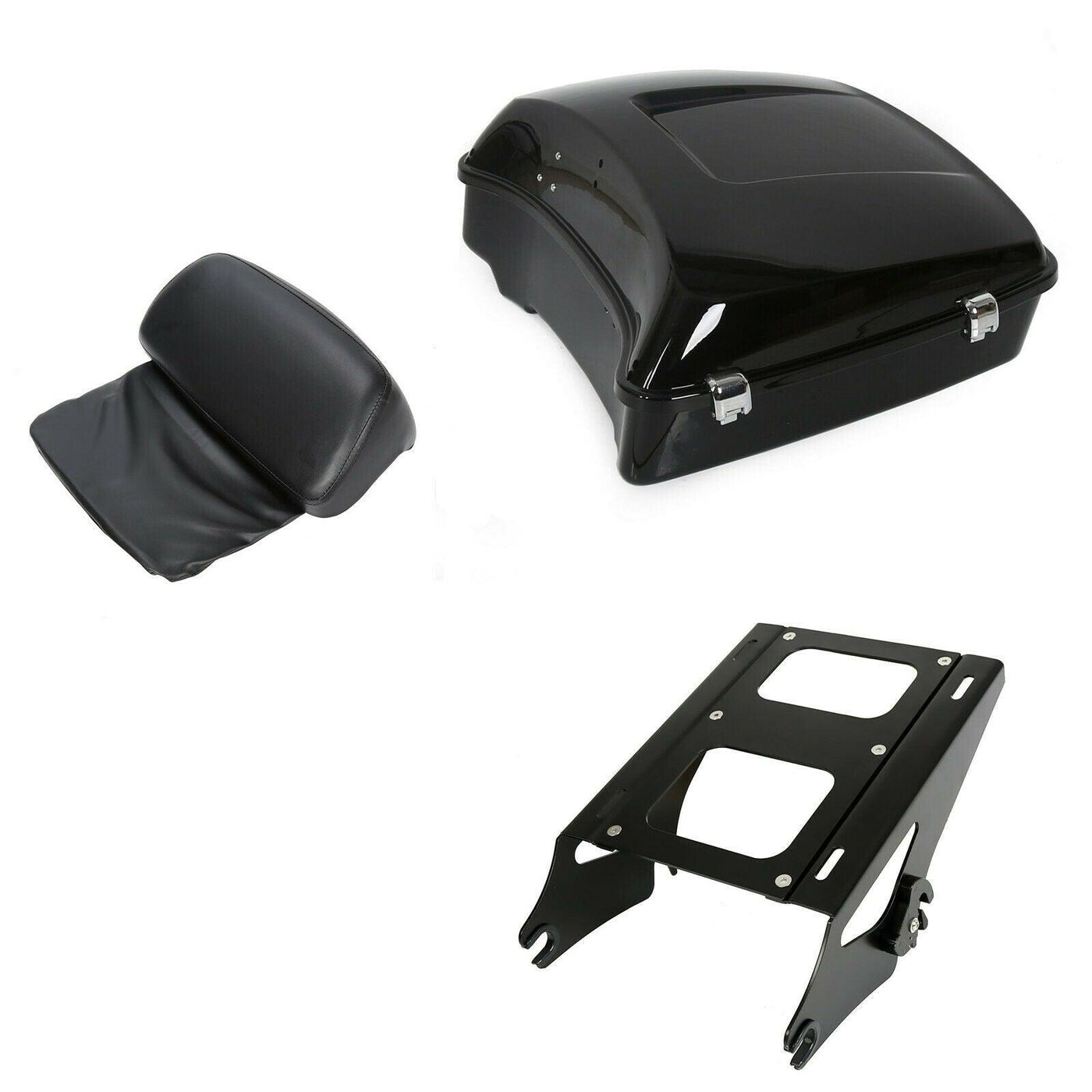 Chopped Tour Pak Pack Trunk +Pad w/ Two-Up Rack For 14-21 Harley Road Glide - Moto Life Products